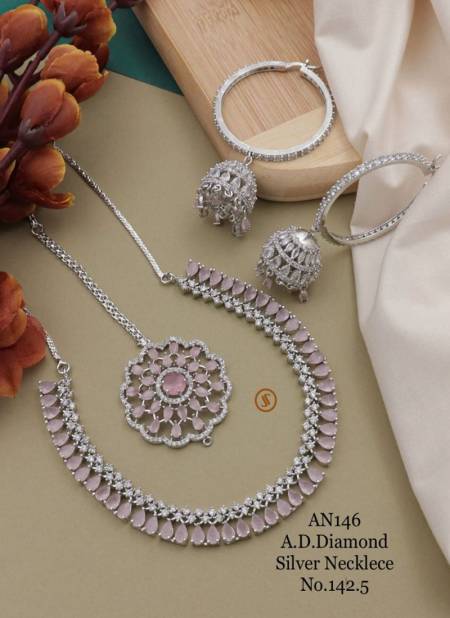 AN 146 Designer AD Diamond Fancy Necklace Set Wholesale Online
