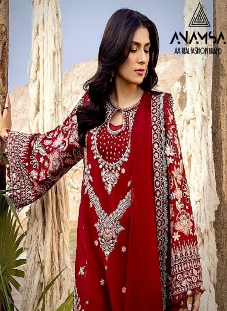 Anamsa 472 Heavy Embroidery Rayon Cotton Pakistani Suit Wholesale Price In Surat