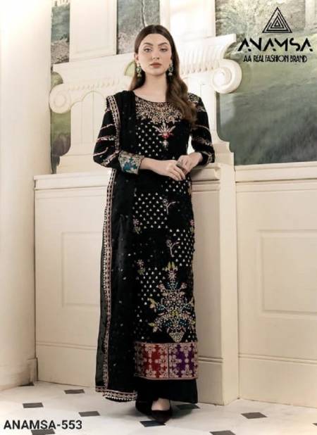 Anamsa 553 Faux Georgette Embroidery Pakistani Suit Wholesale Shop In Surat