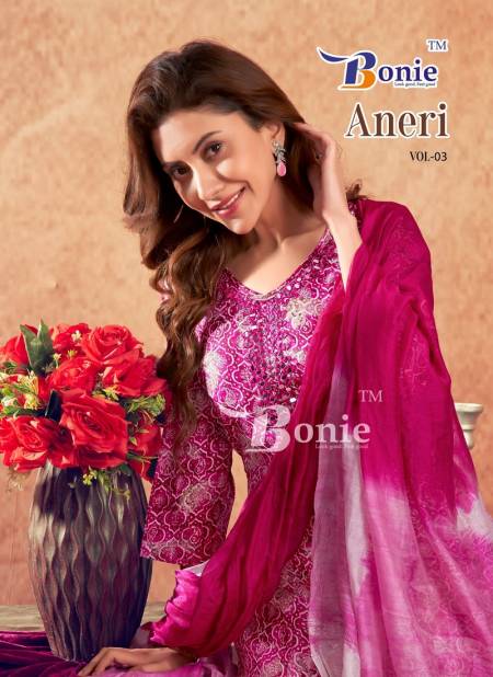 Aneri Vol 3 By Bonie Printed Anarkali Kurti With Bottom Dupatta Wholesale Price In Surat