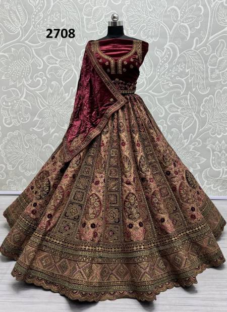 Anjani Art  2708 Brocade Soft Silk Bridal Lehenga Choli Suppliers In India