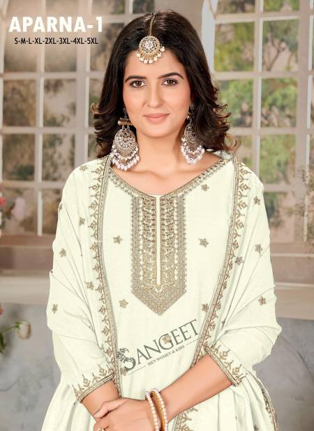 Aparna 1 By Sangeet Vichitra Silk Embroidery Kurti With Bottom Dupatta Wholesale Shop In Surat