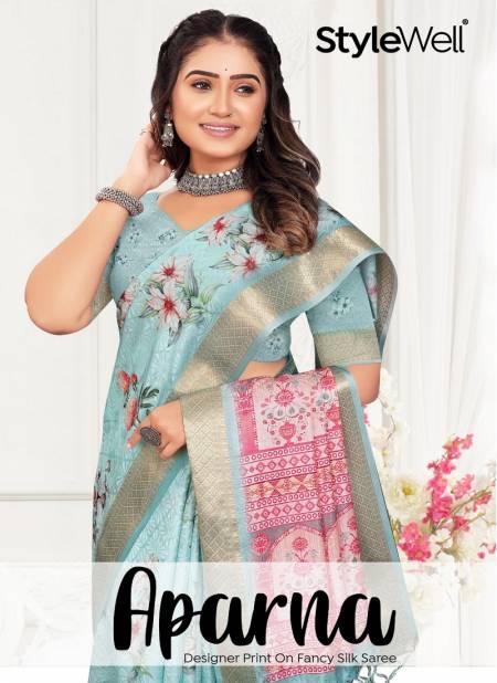 Aparna By Stylewell Jacquard Silk Digital Printed Sarees Wholesale Price In Surat