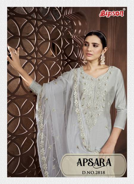 Apsara 2818 By Bipson Roman Silk Embroidery Dress Material Wholesale Market In Surat 	