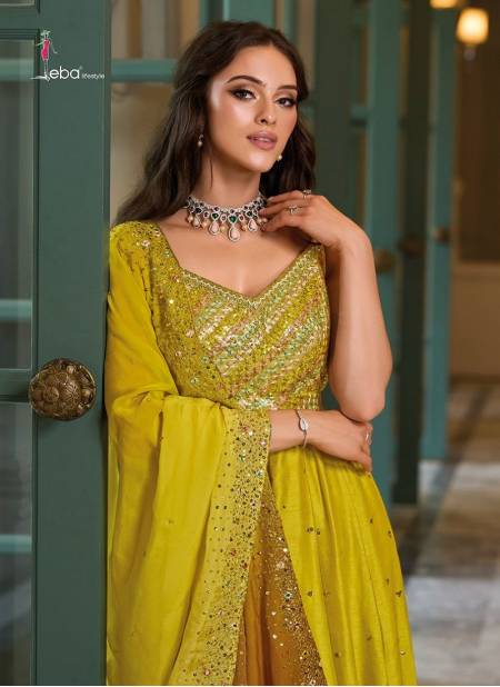 Arisha By Eba Silk Designer Wedding Wear Readymade Gown With Dupatta Wholesale Online
