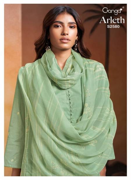 Arleth 2580 By Ganga Printed Premium Cotton Dress Material Wholesale Online
