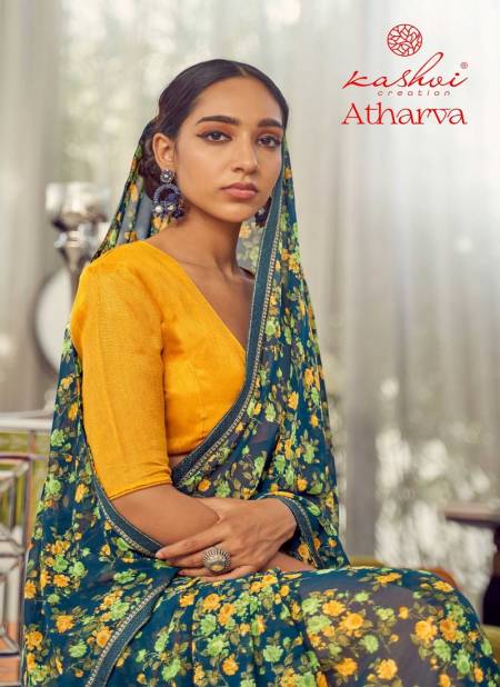 Atharva By Kashvi Weightless Printed Sarees Wholesale Shop In Surat