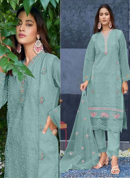 Az 1014 A To D By Alzohaib Organza Pakistani Suits Wholesale Price In Surat
