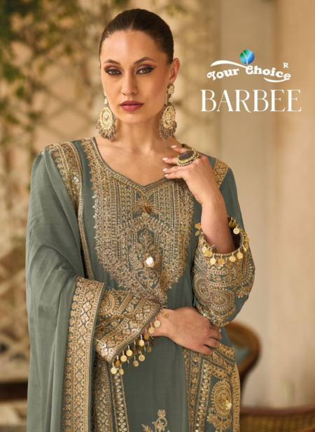 Barbee By Your Choice Pure Chinon Designer Readymade Suits Wholesale Market In Surat