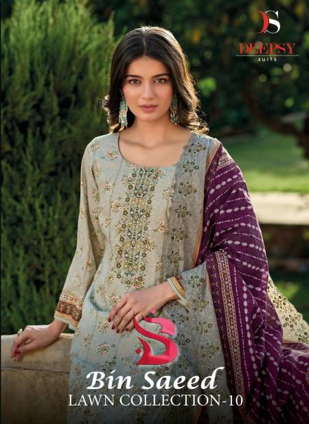 Bin Saeed 10 By Deepsy Suits Embroidery Cotton Pakistani Suit Wholesalers In Delhi