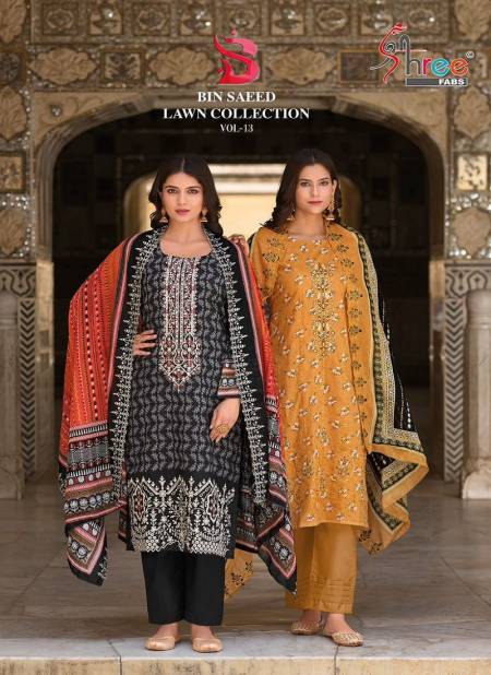 Bin Saeed Lawn Collection Vol 13 Embroidery Cotton Dress Material Wholesale Online