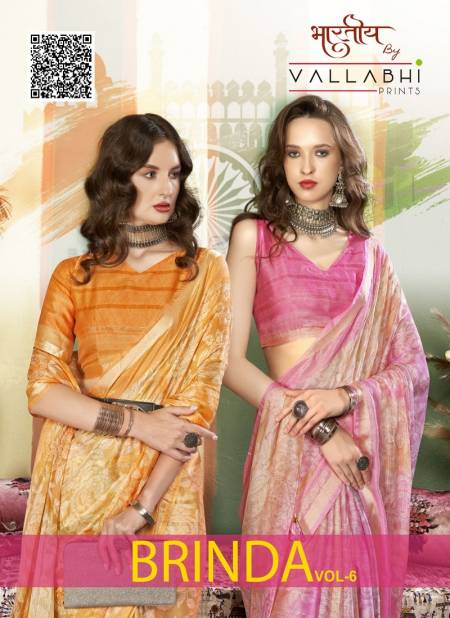 Brinda Vol 6 By Vallabhi Chiffon Printed Sarees Wholesale Shop In Surat