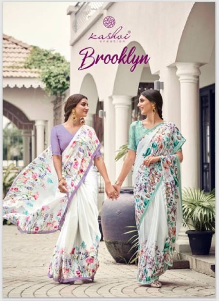 Brooklyn Vol 1 By Kashvi Satin Georgette Printed Sarees Wholesale Price In Surat