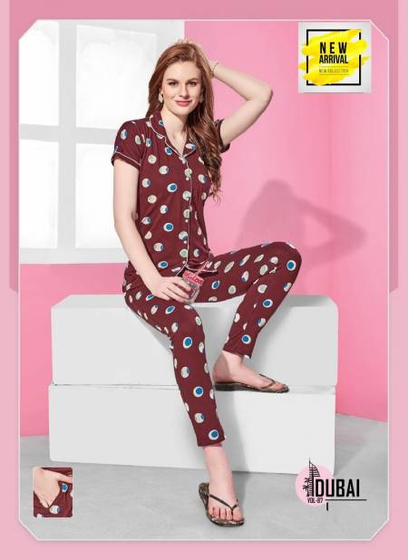 C Ns Vol D8701 Sd Summer Special Printed Shinker Hosiery Cotton Nignt Suit Exporters In India
