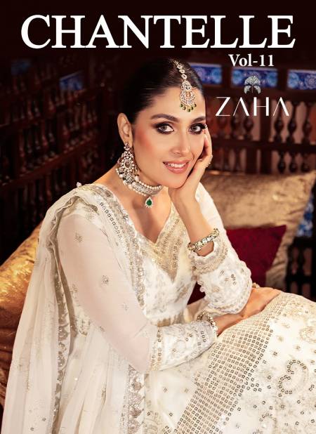 Chantelle Vol 11 By Zaha Butterfly Net Embroidery Pakistani Suits Wholesalers In Delhi
