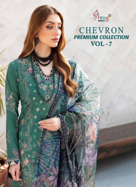 Chevron Premium Collection Vol 7 By Shree Cotton Embroidery Wholesale Pakistani Suits Manufacturers
