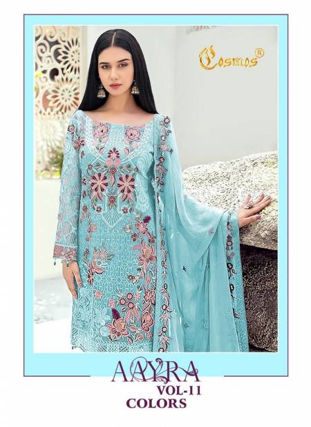 Cosmos Aayra 11 Colors Pakistani Wear Georgette Salwar Kameez Collection
