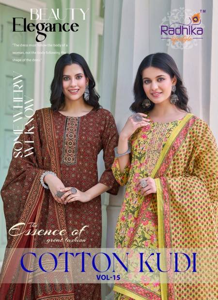 Cotton Kudi Vol 15 By Radhika Cotton Printed Kurti With Bottom Dupatta Wholesale Price In Surat
