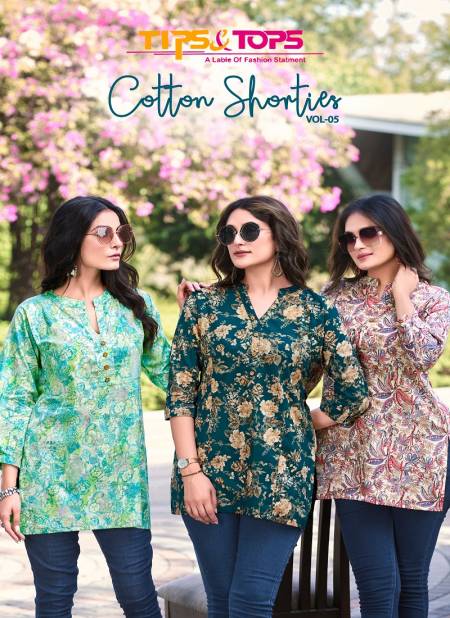 Cotton Shorties Vol 5 By Tips And Tops Cotton Printed Ladies Top Wholesale Price In Surat
