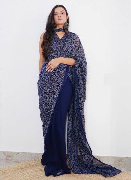 DAC Drishti Georgette Silk Bandhani Party Wear Readymade Sarees Wholesalers In Delhi