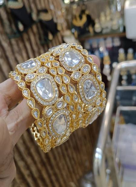 Diamond Chudlo Kundan Jartar Bangles Set Wholesale Online
