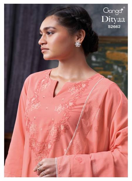 Dityaa 2662 By Ganga Embroidery Hand Work Designer Dress Material Wholesale Shop In Surat
