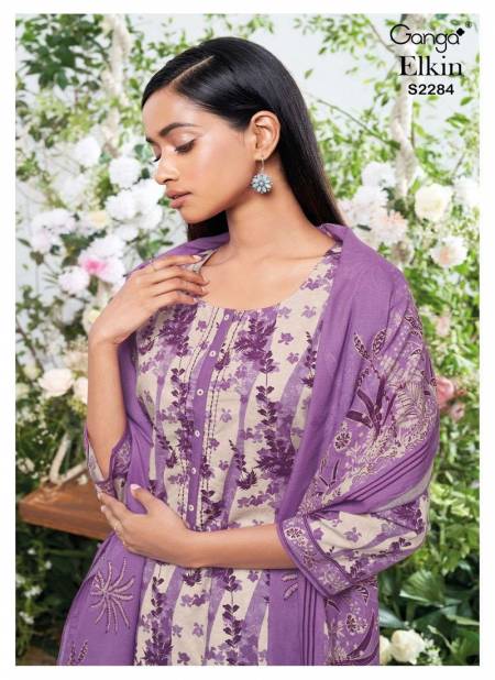 Elkin 2284 By Ganga Heavy Premium Cotton Printed Dress Material Wholesale Market In Surat
