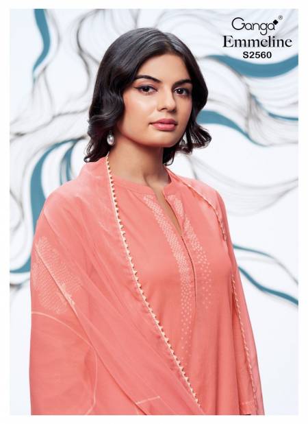Emmeline 2560 By Ganga Designer Work Premium Cotton Dress Material Wholesale Online