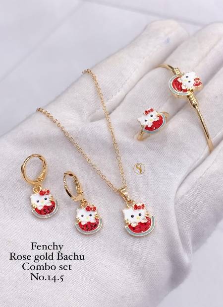 Fancy Designer Kids Wear Rose Gold Bachu Combo Set 
