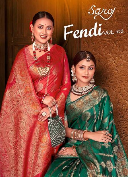 Fendi 1 By Saroj 1001 To 1006 Soft Organza Designer Saree Wholesale Price in Surat
