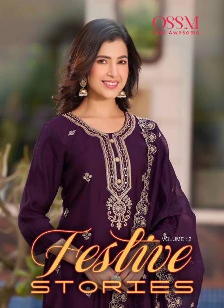 Festive Stories Vol 02 By Ossm Embroidery Readymade Suits Wholesale Price In Surat