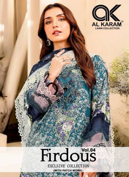 Firdous Vol 4 By Al Karam Cotton Printed Pakistani Dress Material Wholesale Online
