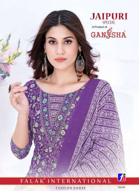 Ganesha Jaipuri Special Vol 1 Cotton Printed Readymade Dress
