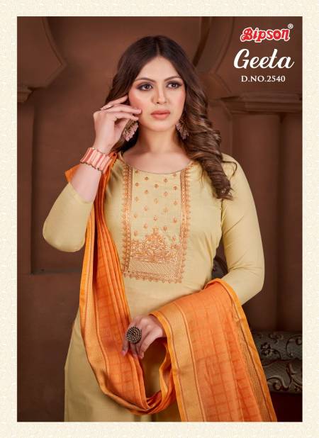 Geeta 2540 By Bipson Embroidery Pure Cotton Dress Material Wholesale Shop In Surat