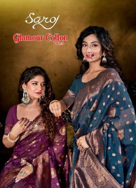 Glamour Cotton Vol 3 By Saroj Soft Cotton Rich Pallu Sarees Wholesale Shop In Surat