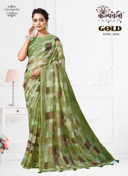 Gold 28 By Kalpatru Georgette Chiffon Printed Sarees Wholesale Online