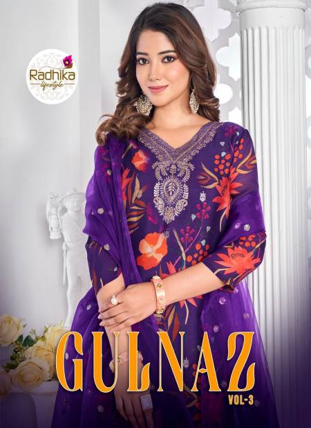 Gulnaz Vol 1 By Radhika Organza Silk Kutris With Bottom Dupatta Wholesale Online