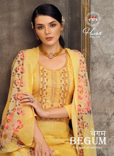 Harshit Begum Pure Cotton Designer Casual Wear Dress Material Collection
