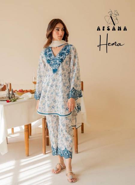 Hema By Afsana Embroidery Patch Muslin Pakistani Readymade Suits Wholesale Online