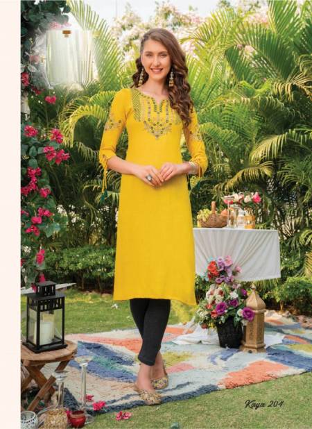 Heritage Kaya 2 Fancy Party Wear Rayon Designer Embroidery Kurti Collection