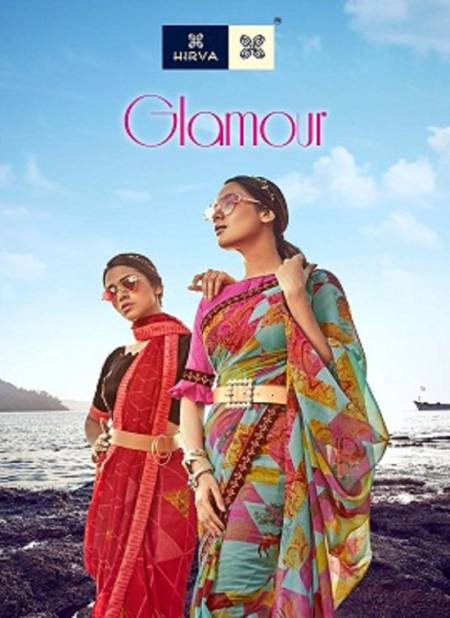 Hirva Glamour latest Fancy Regular Casual Wear Georgette Printed Sarees Collection
