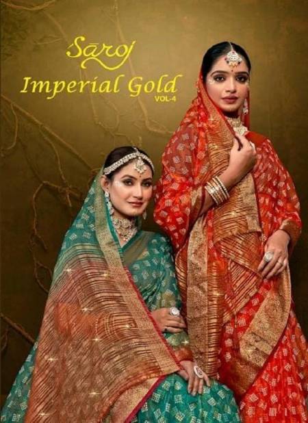 Imperial Gold Vol 4 By Saroj Khadi Organza Designer Sarees Suppliers In India
