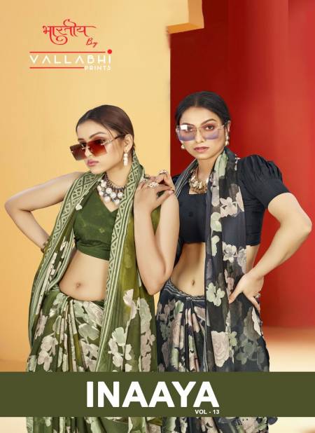 Inaaya Vol 13 By Vallabhi Printed Brasso Sarees Wholesale Price In Surat
