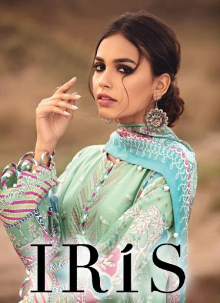 Iris 12 Cotton Karachi Designer Printed Casual Daily Wear Dress Materials Collection
