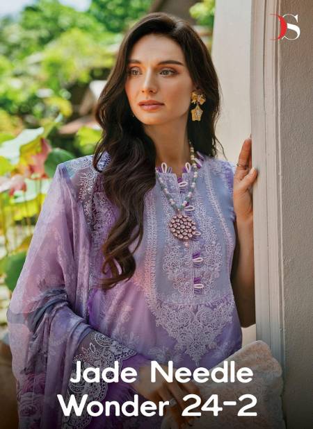 Jade Needle wonder 24-2 By Deepsy Suit Embroidery Cotton Pakistani Suits Wholesale Online