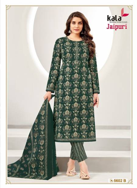 Jaipuri Vol 4 By Kala 5601 To 5612 Printed Cotton Dress Material Wholesale Market In Surat
