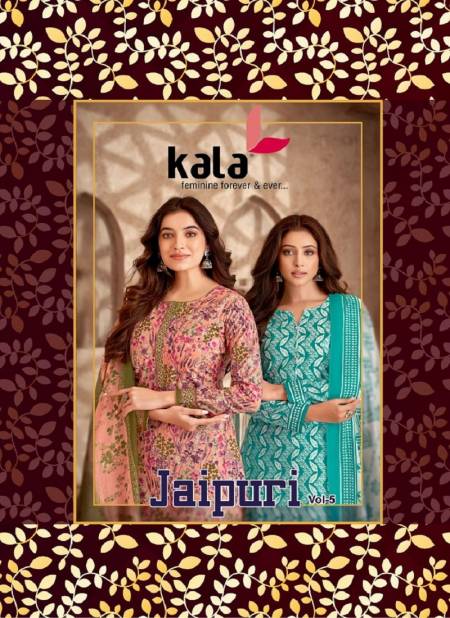 Jaipuri Vol 5 By Kala Printed Cotton Kurti With Bottom Dupatta Wholesalers In Delhi
