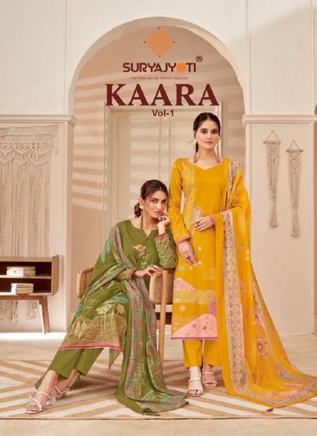 Kaara Vol 1 By Suryajyoti jaam Satin Printed Dress Material Wholesale Online