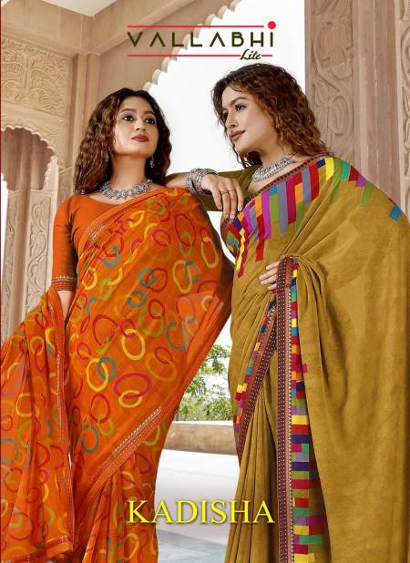 Kadisha By Vallabhi Printed Daily Wear Georgette Sarees Wholesale Price In Surat