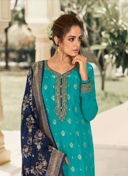 Kainaat By Zisa Dola Jacquard Embroidery Designer Salwar Suits Wholesale Online
